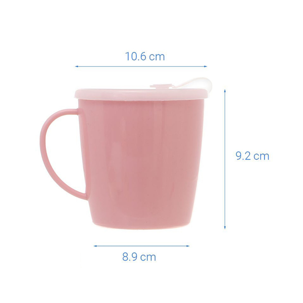 Cốc tập uống có vòi hút màu hồng (konbini)