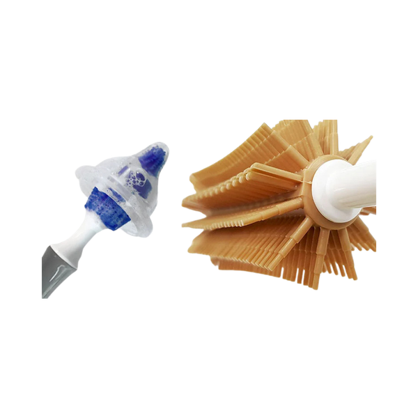 Bộ cọ bình sữa, núm ti silicone Mother-K màu vàng