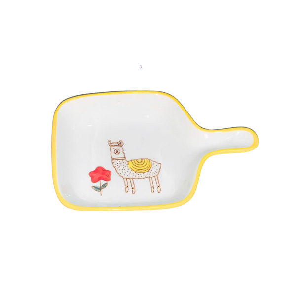 Chén ăn dặm đồ sứ (dạng chảo vuông)