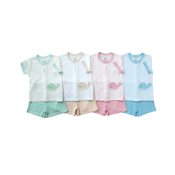 Bộ cộc tay cài giữa modal organic Hrnee