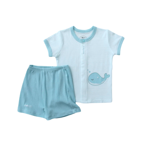 Bộ cộc tay cài giữa modal organic Hrnee