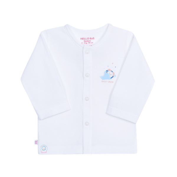 Áo cài giữa trắng TN HB s3m (mẫu mới)