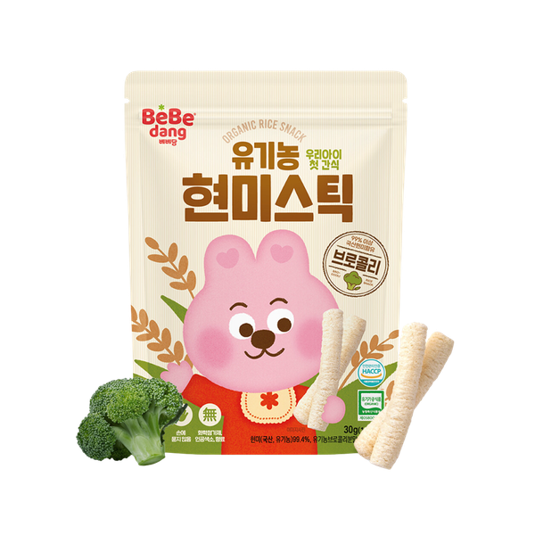 Bánh gạo lứt hữu cơ thanh ngắn Bebedang vị bông cải xanh (từ 6 tháng)