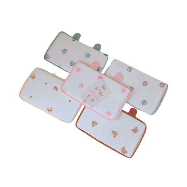 Gối cao su non tai gấu vải muslin Monona MNN057