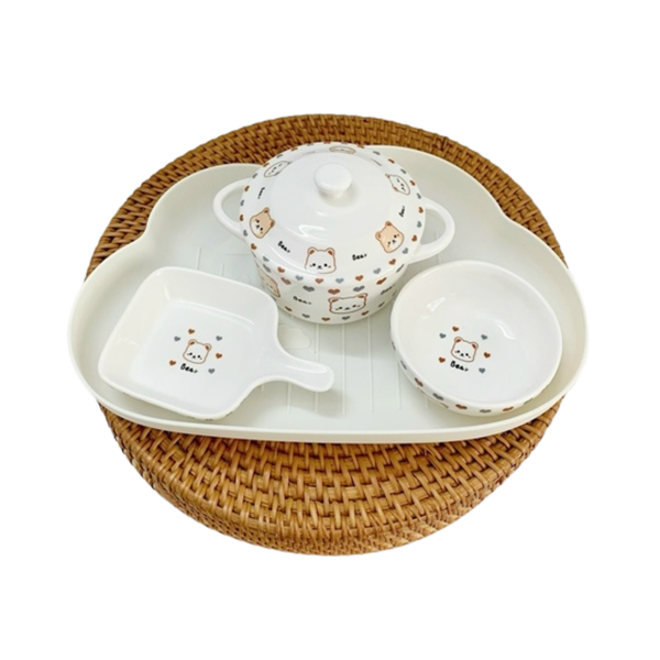 Set bát sứ 2 quai Cocobear đủ màu