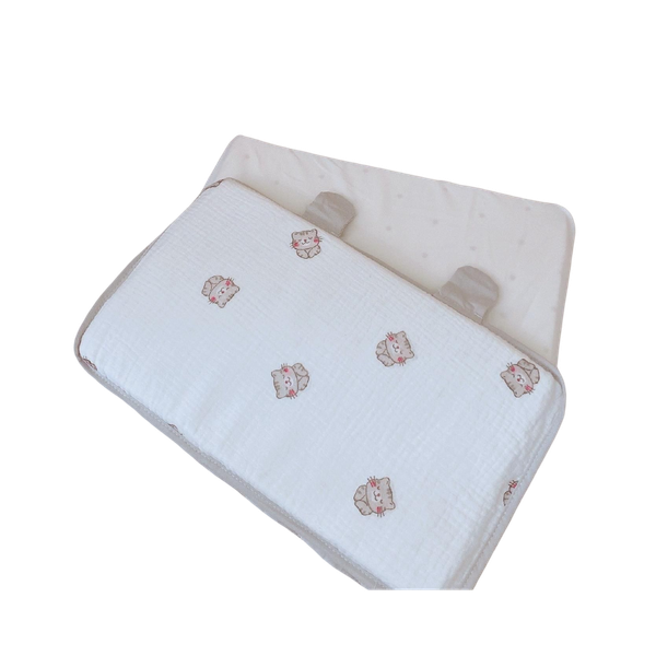 Gối cao su non tai gấu vải muslin Monona MNN057