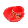 KHAY ĂN 2 NGĂN SÂU LÒNG KÈM KHAY ĐỂ CỐC (MÀU ĐỎ) konbini