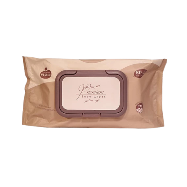Khăn ướt cao cấp không mùi wesser 80 tờ (nâu nhạt)