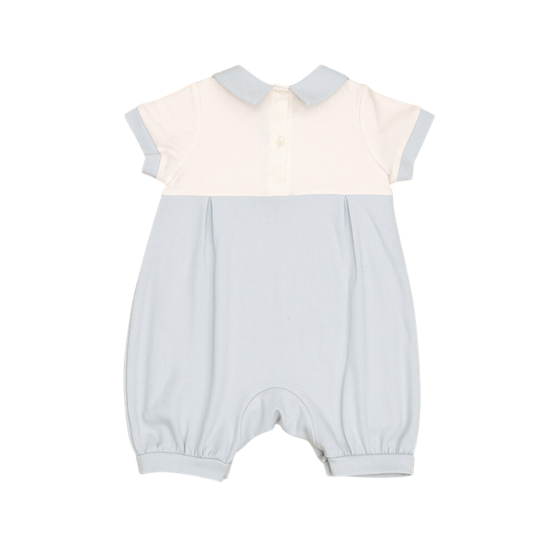 Body cộc xanh phối màu trắng thêu chữ 0-9m Nous