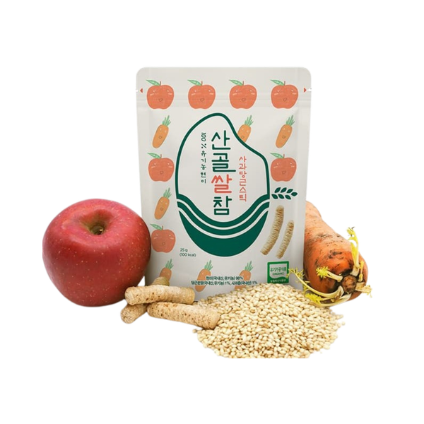 Bánh gạo lứt hữu cơ Ecomom hình que táo cà rốt
