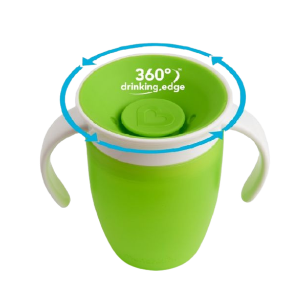 Cốc tập uống 360 độ Munchkin có nắp 207ml xanh lá
