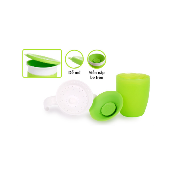 Cốc tập uống 360 độ Munchkin có nắp 207ml xanh lá