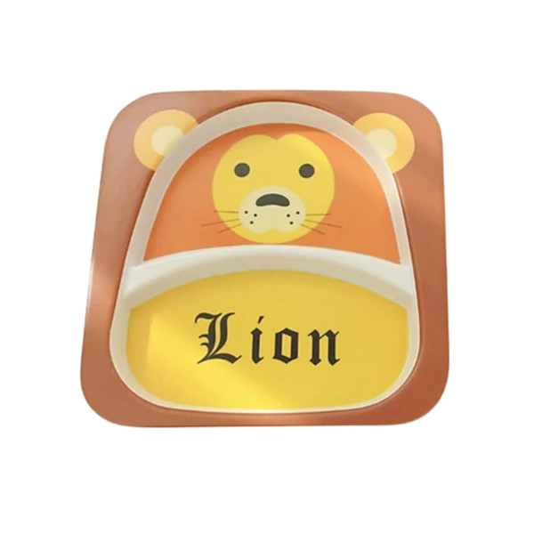 Khay ăn dặm sợi tre Royalcare hình sư tử