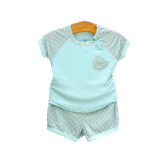 Bộ cộc tay raglan phối kẻ Hrnee