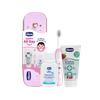 Bộ Kit Chicco Happy All day bướm hoa (gồm 1 bàn chải; 1 kem dâu; 1 sữa tắm mini)