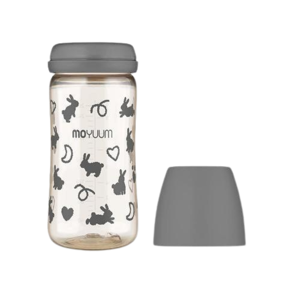 Bình sữa Moyuum họa tiết 270ml xám