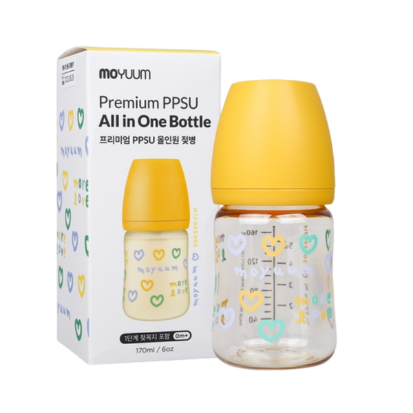 Bình sữa Moyuum hình tim 170ml vàng mã 423