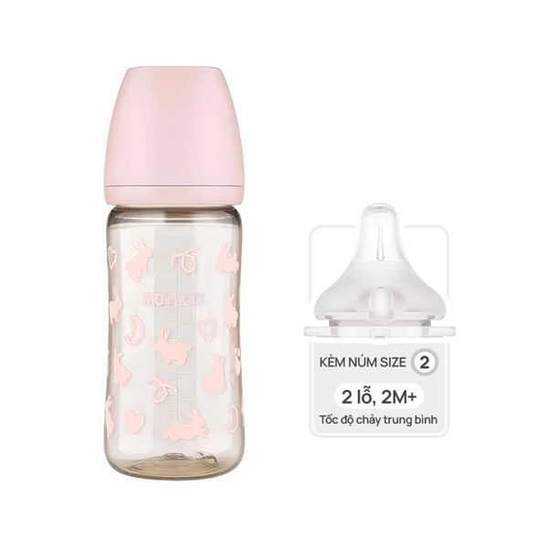 Bình sữa Moyuum Thỏ 270ml hồng
