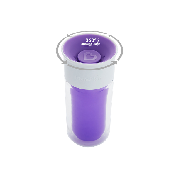 Cốc tập uống 360 độ Munchkin có nắp 207ml tím