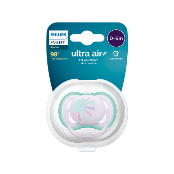 Ty ngậm silicon thông khí Philips Avent 0-6m gái (vỉ đơn)