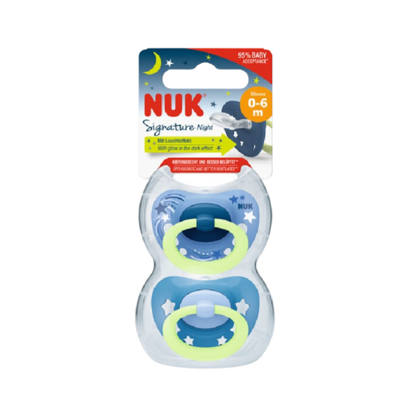 Bộ 2 ty giả Nuk silicone night/day 0-6m