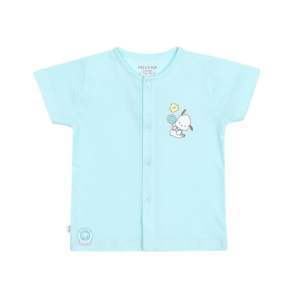 Áo cài giữa màu gân ziczac HB s9m