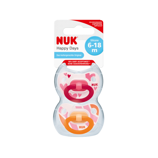 Bộ 2 ty giả Nuk silicone night/day 6-18m