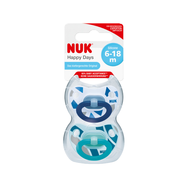 Bộ 2 ty giả Nuk silicone night/day 6-18m