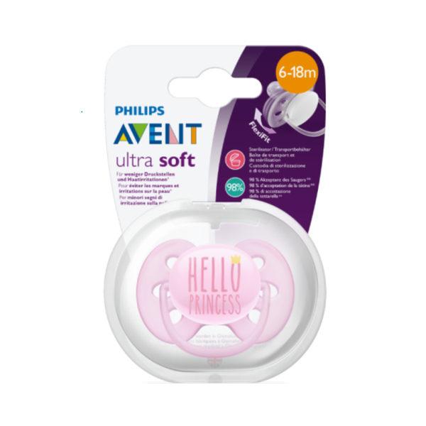 Ty ngậm siêu mềm Philips Avent 6-18m hồng (vỉ đơn)
