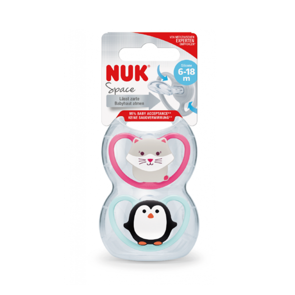 Bộ 2 ty giả Nuk cao su Sleeptime 6-18m