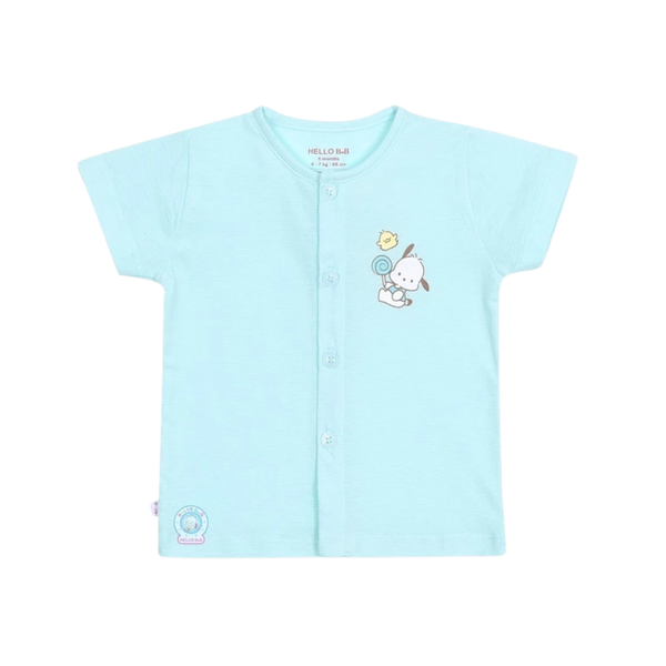 Áo cài giữa màu gân ziczac HB s6m