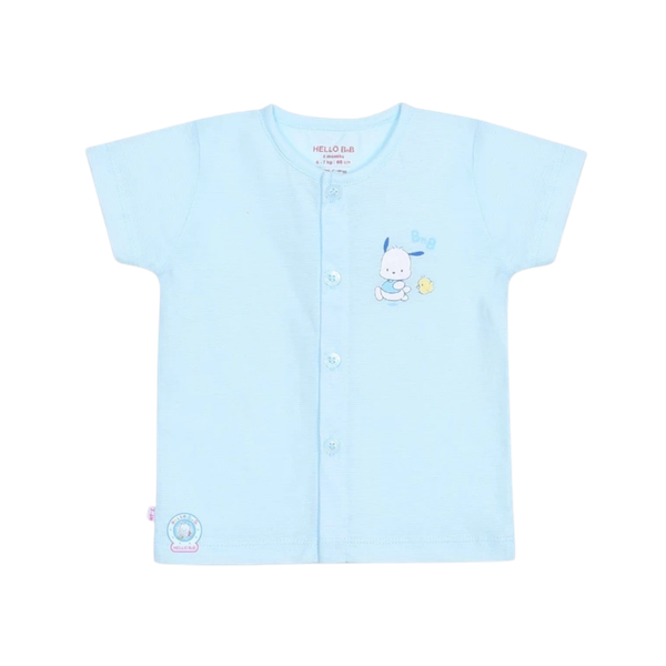 Áo cài giữa màu gân ziczac HB s6m