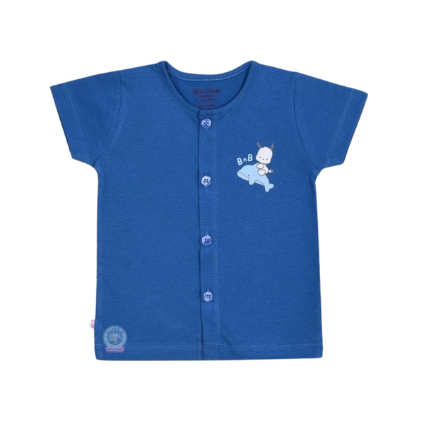 Áo cài giữa màu gân ziczac HB s6m