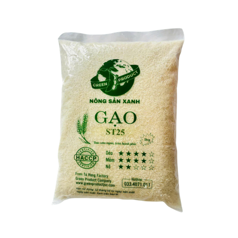 Gạo ST25 loại 1, lúa tôm, không pha, loại 5kg (Nông sản xanh)