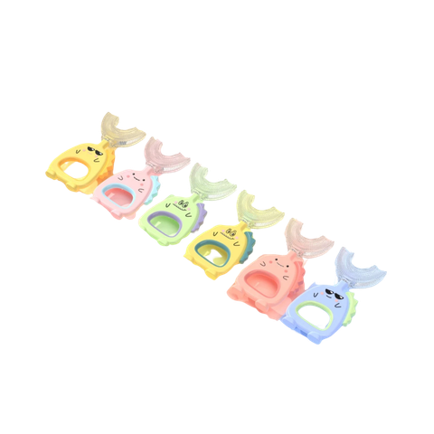 Bàn chải đánh răng chữ U Silicon khủng long Kichilachi (có tay cầm)