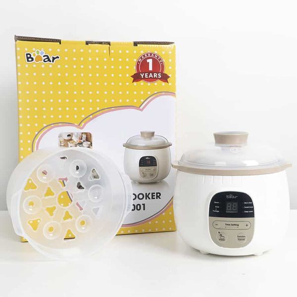Nồi nấu cháo chậm Bear 0,8L xanh (bản Tiếng Việt)