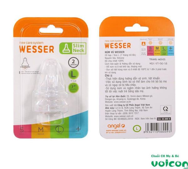 Núm vú Wesser CH size L (Trên 7 tháng)