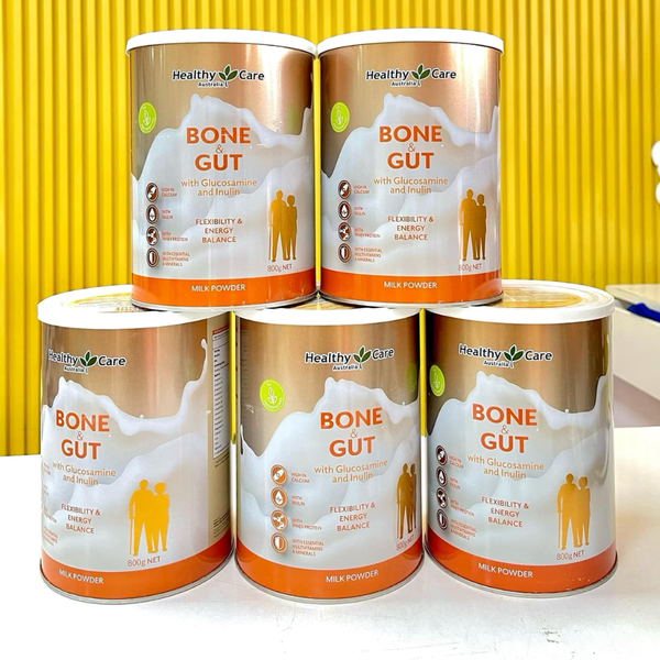 Sữa Healthy care Bone & Gut with Glucosamine and Inulin 800g (hỗ trợ xương khớp, tiêu hóa)