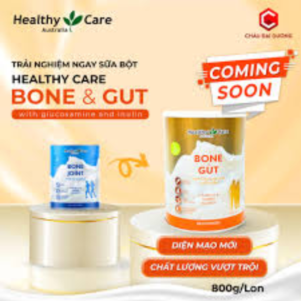 Sữa Healthy care Bone & Gut with Glucosamine and Inulin 800g (hỗ trợ xương khớp, tiêu hóa)