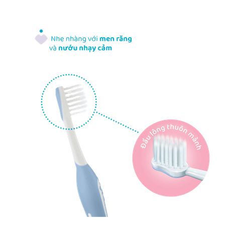 Bàn chải đánh răng xanh biển Chicco 6-36m