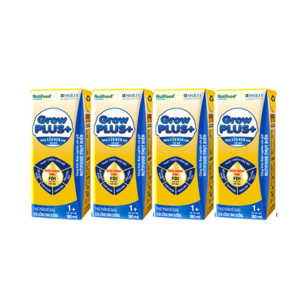Sữa BPS Nutifood Grow PLUS+ vàng sữa non 110 mL 1+ (lốc 4 hộp)