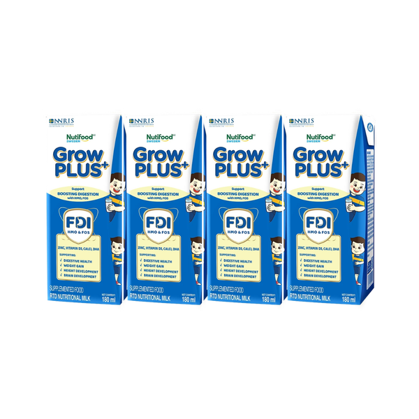 Sữa BPS Nutifood Grow PLUS+ xanh 180ml cho bé từ 1-2 tuổi (lốc 4 hộp)