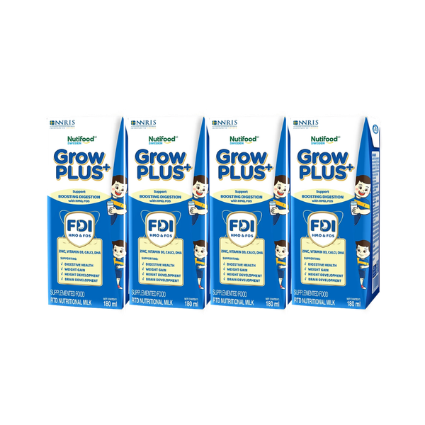 Sữa BPS Nutifood Grow PLUS+ xanh 180ml cho bé trên 2 tuổi (lốc 4 hộp)