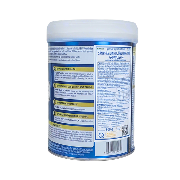 Sữa Nutifood Grow PLUS+ xanh 0+ (800g) cho bé từ 0-12 tháng