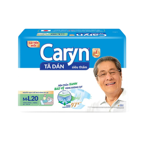 Tã dán cho người lớn Caryn siêu thấm size ML 20 miếng (bán lẻ miếng)