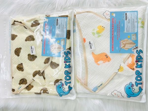 Choàng ủ trẻ em Muslin Top Kids 4 lớp 80x80cm