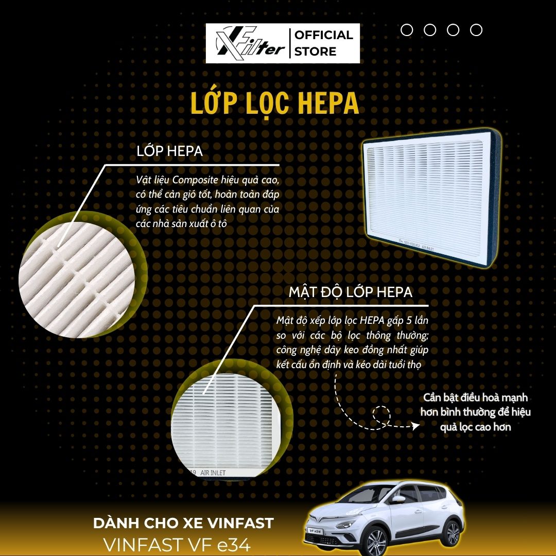 Lọc Gió Điều Hòa VFe34 Xfilter – Lọc Bụi Mịn, Khử Mùi Hiệu Quả