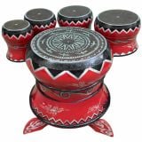  Bộ Trống Dân Tộc Hát Chầu Văn Gỗ Đỏ 