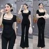 S26 - Set Bộ Gồm: Áo Cổ Vuông  Tay Ngắn, Quần Loe Có Túi Mai Bùi Store (Lót Quần Rời)