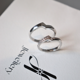  Folie Cặp nhẫn cưới vàng trắng Moissanite CP-Folie-WG10 